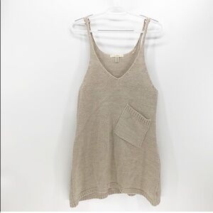 Trinity sweater knit tank top hi lo button detail